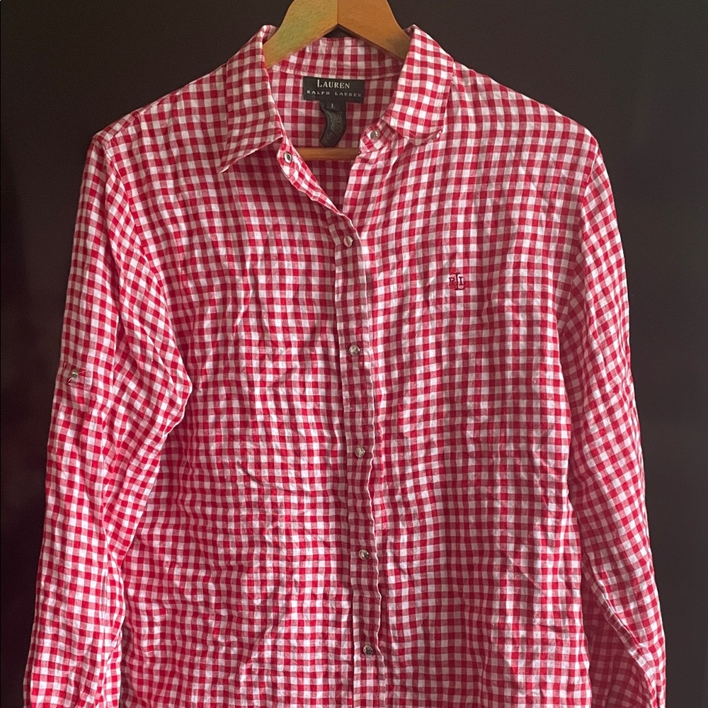 Ralph Lauren Gingham 100% linen Shirt